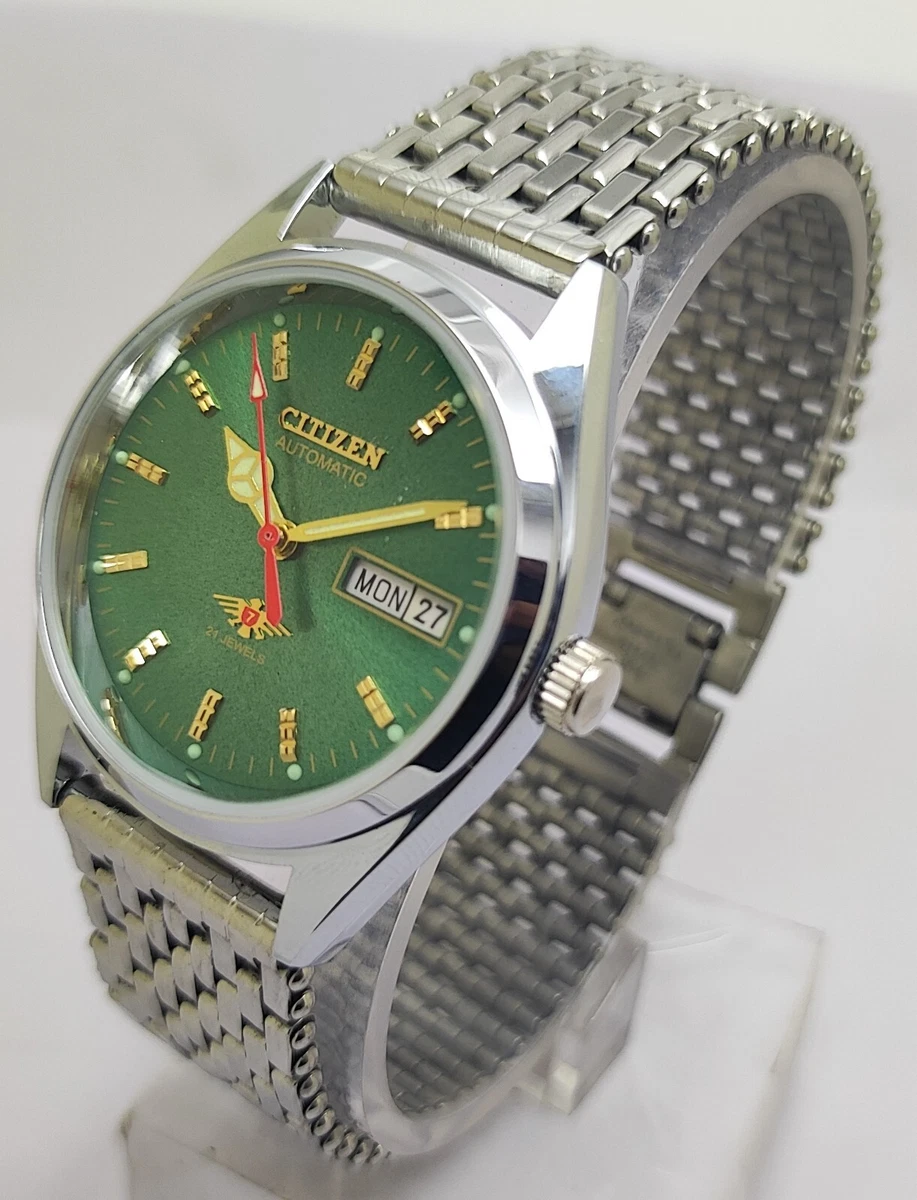 Vintage Citizen Automatic Green Dial Day Date Men s Wrist Watch Looking Good