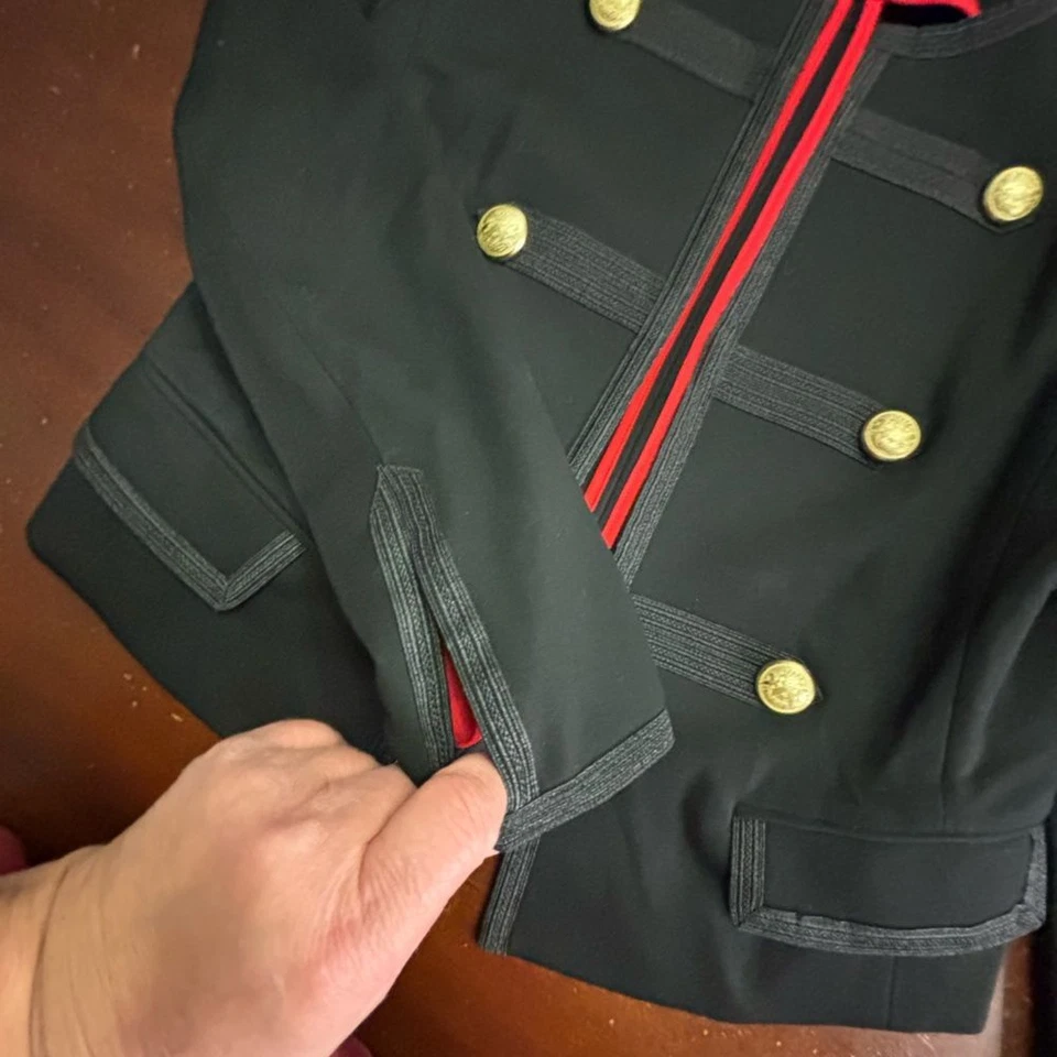 Express Black Military captain Style Jacket gold buttons vintage SP P Coat - Image 4 of 4