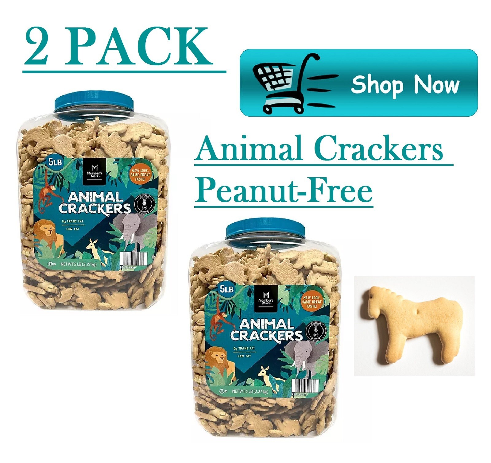 2 PACK Member's Mark Animal Crackers PeanutFree (5 lbs.) eBay