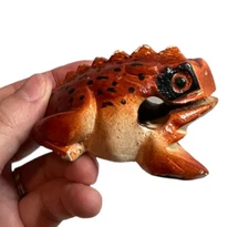 Vintage WOODEN FROG Guiro Musical PERCUSSION Instrument