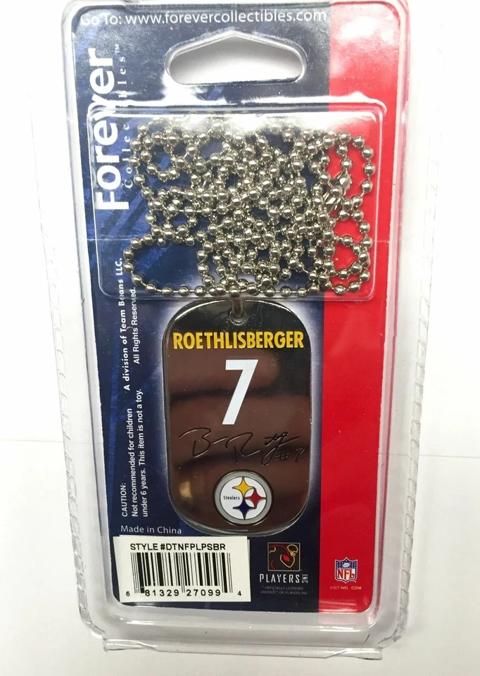 Collar Ben Roethlisberger Foto Etiqueta de Perro Pittsburgh Steelers - Licencia NFL Foto 3 de 3