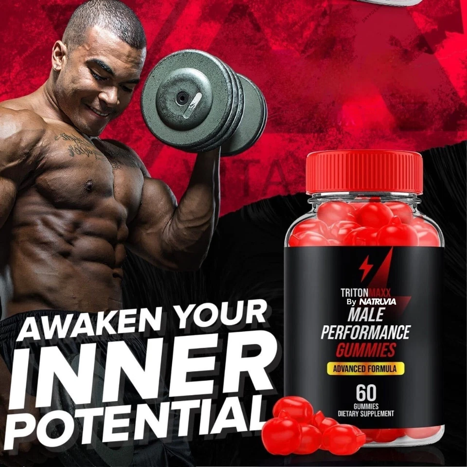 Gomitas Triton Maxx para hombres fórmula de fuerza máxima suplemento vitamínico 60 gomitas Foto 3 de 4
