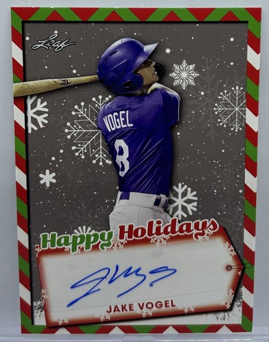 Jake Vogel 2022 Leaf Holiday Pack Exclusive AUTO Los Angeles Dodgers XRC
