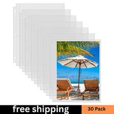 30 Pack Photo Sleeves for 3 Ring Binder - 8X10, for 60 Photos , Archival Page P
