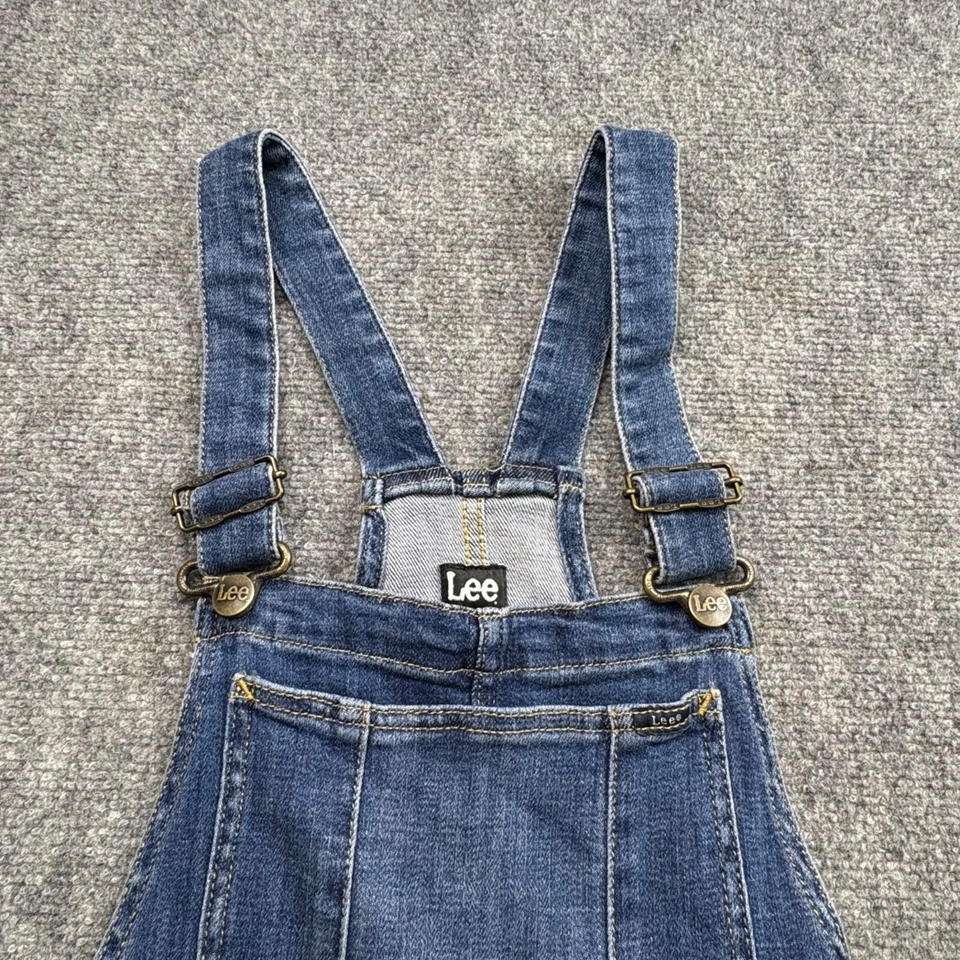 Pantalones Cortos Lee De Colección Para Mujer L Azul Denim Babero Mono Granja Retro Años 90 Foto 4 de 4