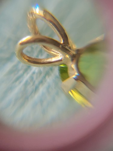 14K Yellow Gold 4 Oval Fancy Cut Peridot Stones 5 Diamond All Prong Set Pendant - Picture 10 of 11