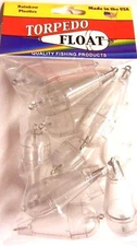 Torpedo Float 3/8 oz, Clear, Bag of 12, Cast Flies/Poppers, Troll  #TPL-1/12