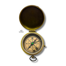 Brass Calendar Compass Antique Finish Maritime Pocket Tool Collectible 5cm