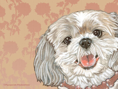 Shih Tzu Cutting Board Tempered Glass, Pet Placemat, 11.5'' x 15.5''