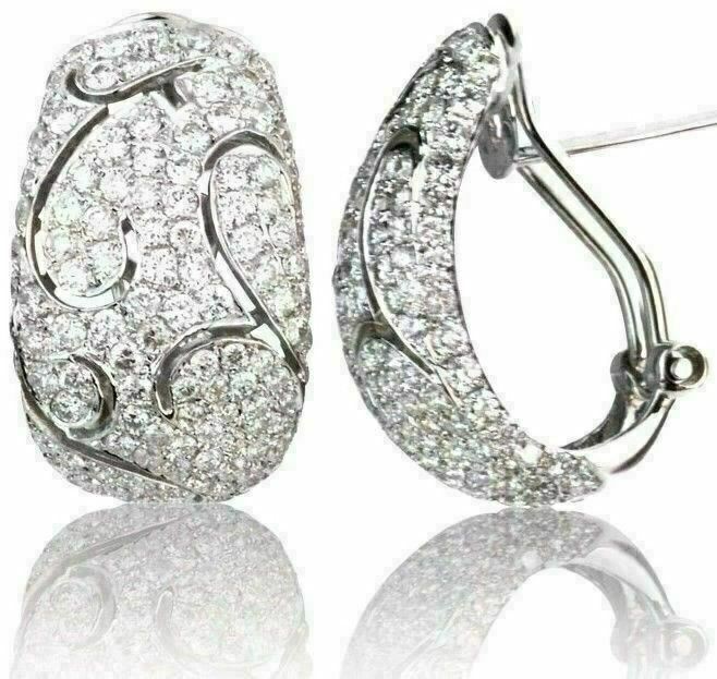 FILA ESTATE LARGE 2.63CT DIAMOND 18KT WHITE G MULTI ROW FILIGREE CLIP ON EARRINGS