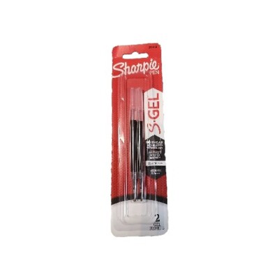 Sharpie Pen S Gel Black 0.7mm 2 Pk Refill; New Sealed Bulk Shipping Available