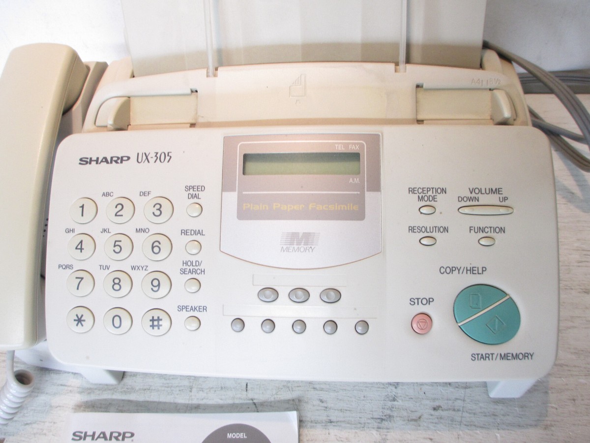 SHARP UX-305 Plain Paper Fax Machine, Phone, Copier, Preowned | eBay