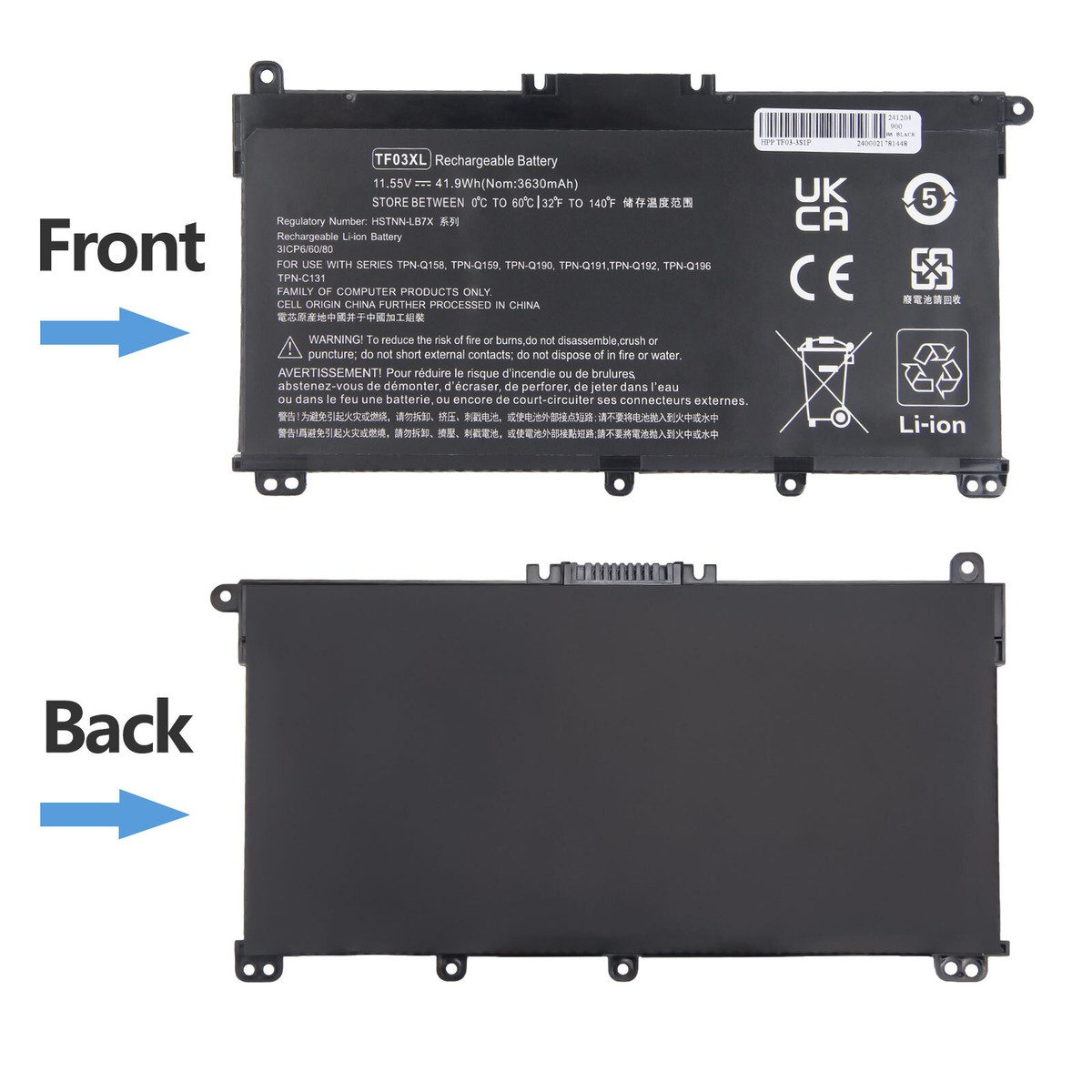 Batteria Per HP Pavilion TF03XL - Compatibile Con Serie 14-bf, 17-ar, 15-cc, X360 - Foto 2