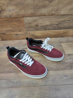 VANS SKATE KYLE WALKER MAROON/BLACK SUEDE SKATEBOARD SHOES SIZE 7.5