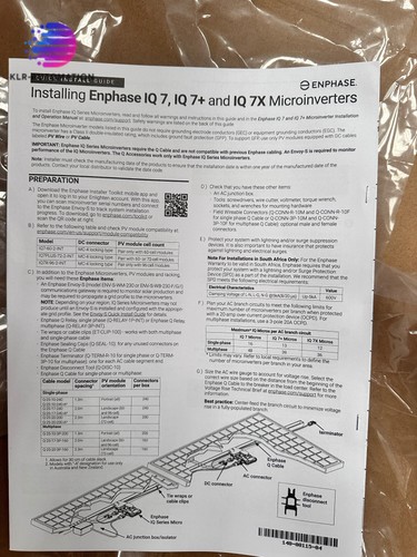 Enphase Q-25-10-240 AC Trunk Cable 240V IQ7 Microinverter X 20 Pieces ...
