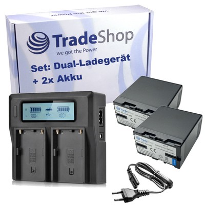 3in1 Set: 2x Li-Ion Akku 4400mAh + Dual USB Ladegerät für Sony PMW-F3K, PMW-F3L
