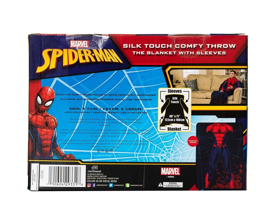 Northwest Spider-Man Spidey Webs Adulto Tacto de Seda Cómoda Manta con Foto 4 de 4