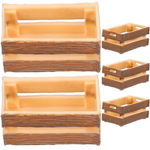 5 Pcs Wooden Frame Decoration Decorative Storage Boxes Dollhouse Decorations - Picture 10 of 10