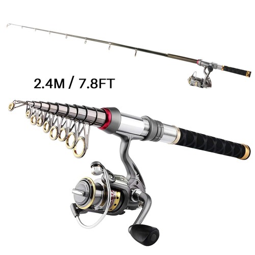 Angelrute Rolle Combo Full Kit Teleskop Angelrute Set Spinnrolle Lin... - Bild 5 von 7