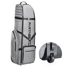 Golf Travel Bag with Wheels, Golf Travel Case for Airlines, 900D Heavy Gray