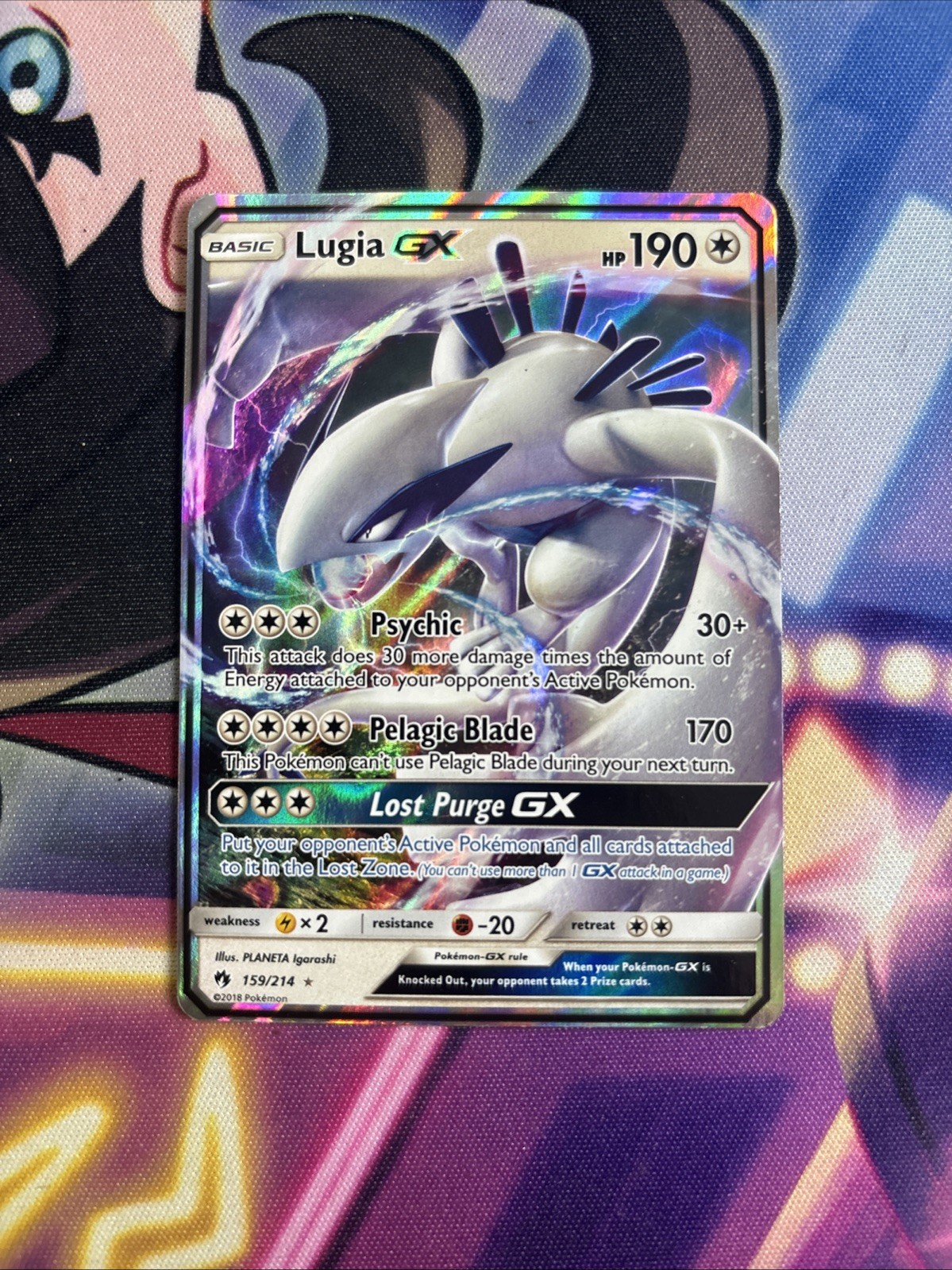 Lugia GX - 159/214 - Pokemon Lost Thunder Sun & Moon Ultra Rare Card LP