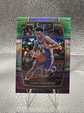 2021-22 Panini Select - Concourse Jaden Springer Green White Purple Prizm (RC)