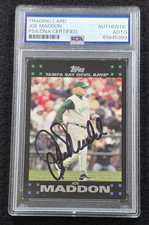 2007 JOE MADDON Signed Topps Baseball Card-CUBS-TAMPA BAY RAYS-PSA