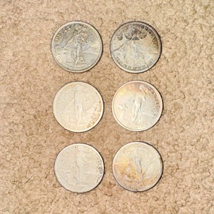 *Lot of 6* 1901-1918 75% Silver US Philippines 50 Centavos Coins