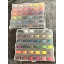 Embroidery Bobbin Thread Set Multicolor Polyester Sewing Bobbins 2 Cases 6x5