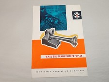 Infoblatt Prospekt Feuerwehr Wasserstrahlpumpe WP 45 Jöhstadt DDR