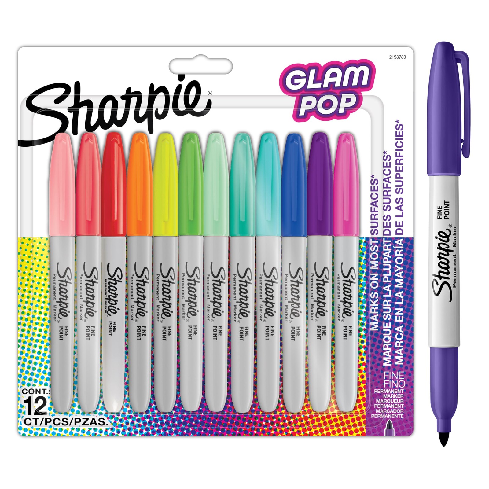 Перманентные маркеры Sharpie Glam Pop для создания ярких деталей в ассортименте Vibr 6690₽