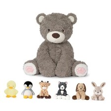 14"  3.5 Pound Weighted Teddy Bear Stuffed Animal for Kids Adults, Brown Bear