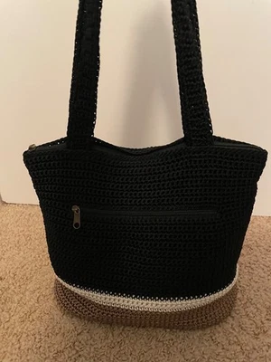 The Sak Black Striped Crochet Crossbody Purse - Image 1 of 4