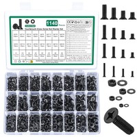 Schrauben Set M3 M4 M5 M6 Senkkopf Flachkopf Kreuzschlitz Muttern
