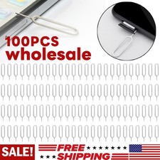 100pcs Sim Card Tray Remover Eject Pin Key Tool for iPhone iPad Samsung