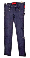 Vtg Tripp NYC Daang Goodman Goth Pants Womens 7 29x29 Stud Zipper Skull Black