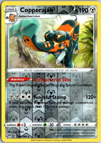 Copperajah Darkness Ablaze 132/189 Holo Rare Reverse Holo Pokémon — English