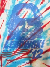 THE BIG LEBOWSKI TIE-DYE LEBOWSKI '12 FOR PRESIDENT T-SHIRT RIPPLE JUNCTION SZ L