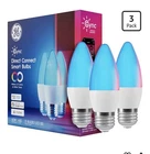 3 Pack GE CYNC Smart Color Bulbs WiFi Compatible w Alexa & Google E12 Candelabra