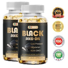 Black Seed Oil Capsules - Immune Support Antioxidant Boost Heart Health - 240ct