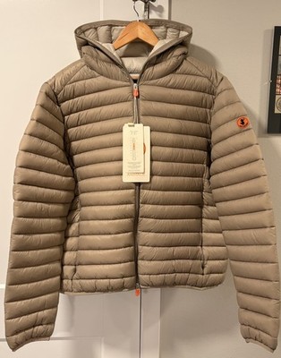 Save The Duck Donald Hooded Puffer Jacket Full Zip Dune Beige Men s XXL 2XL NWT