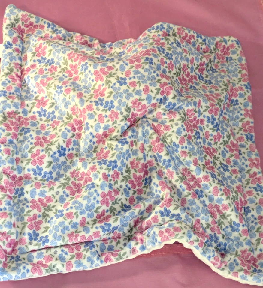 NUEVO CON ETIQUETAS Carter's Just One You Blanco Conejito Rosa Azul Floral Manta de Seguridad Lovey Foto 3 de 4