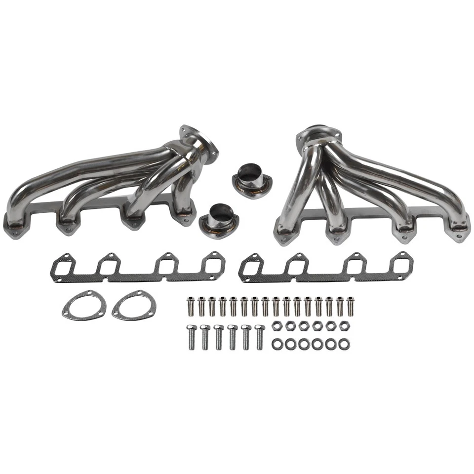 Cabezales de escape de acero inoxidable Shorty Hugger para Ford Big Block FE 330/360/390/428 Foto 2 de 4