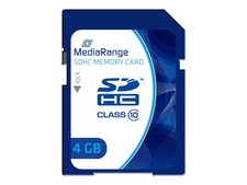 MEDIARANGE 4GB SDHC 4GB SDHC Class 10 15MB/s 10MB/s Blue Class 10 MR961