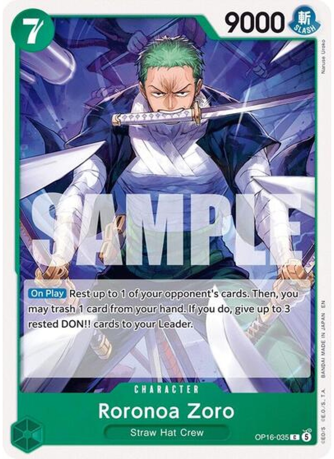 Roronoa Zoro (035) #OP16-035 The Time of Battle NM One Piece