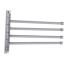 Wall Mount Bath Towel Rack with 4 Arms Hanger Towel Holder Bathroom Polished