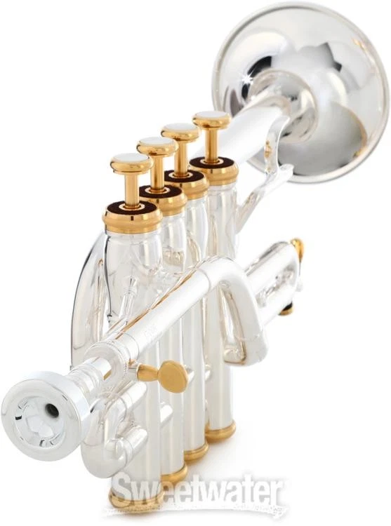 XO 1700RS Professional Series Bb/A Piccolo Trumpet - Rose Brass Bell - Silver - Image 2 of 4