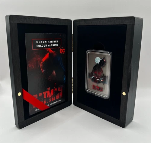 2023 Batman Defending Gotham Bar 3 oz Fine Silver Antique Coloured Finish .999