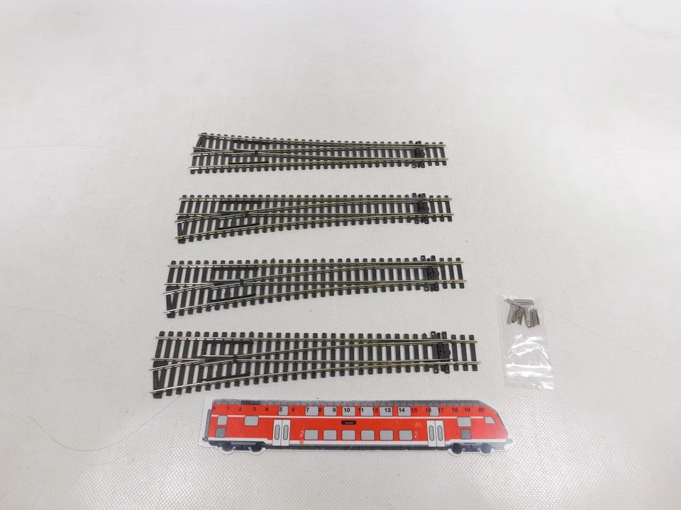 4x Peco England H0 DC Weiche links rechts sehr gut #ED681-0,5