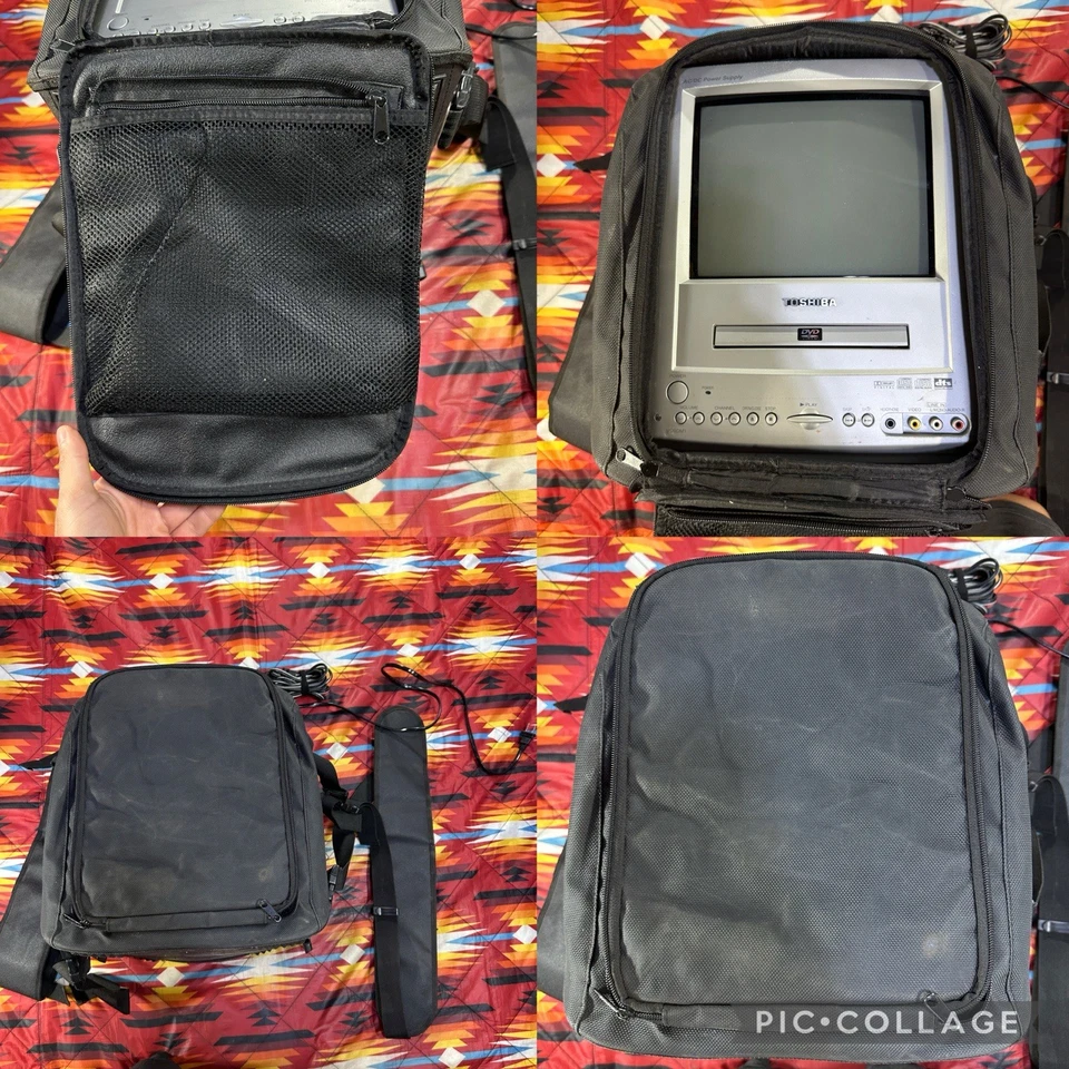 Toshiba MD9DM1R 9" CRT Color TV Reproductor DVD Combo Retro Juegos 2002 Probado y ESTUCHE Foto 2 de 4